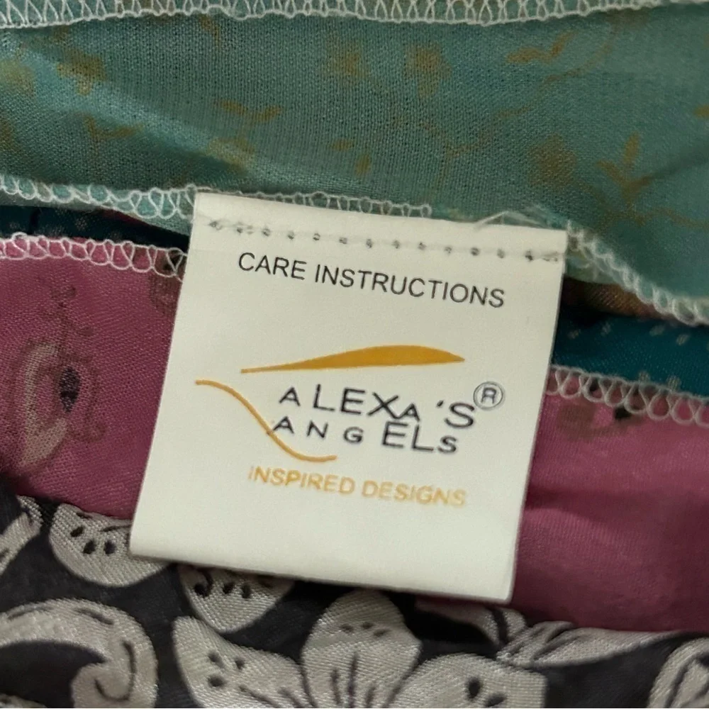 ALEXA’S ANGELS Silk Blend Mixed Media Layered Material Long Scarf